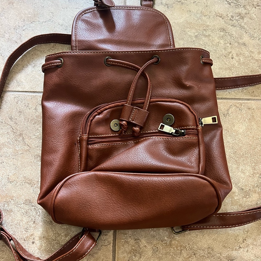 Brown mid-size backpack/purse